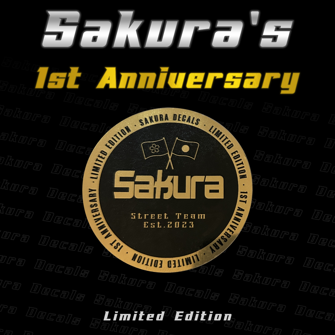 Sakura 1st Anniversary Decal - Gold