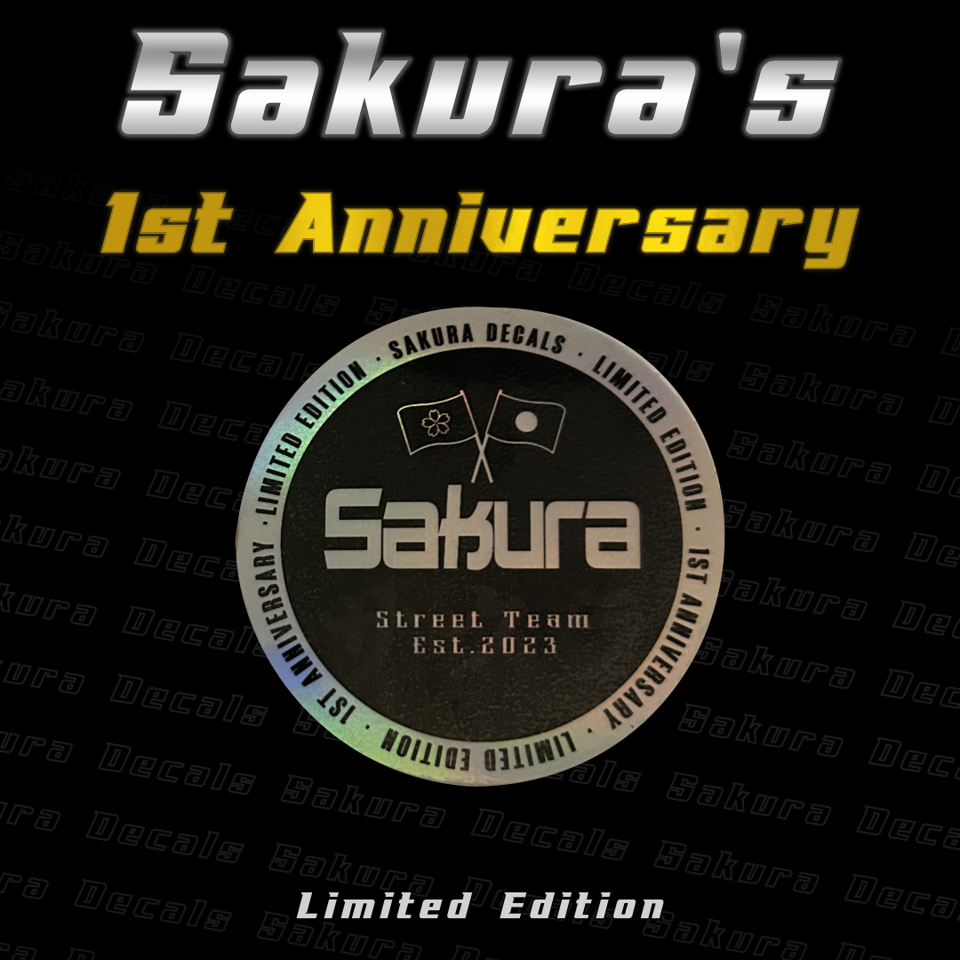 Sakura 1st Anniversary Decal - Silver