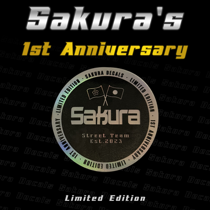 Sakura 1st Anniversary Decal - Silver